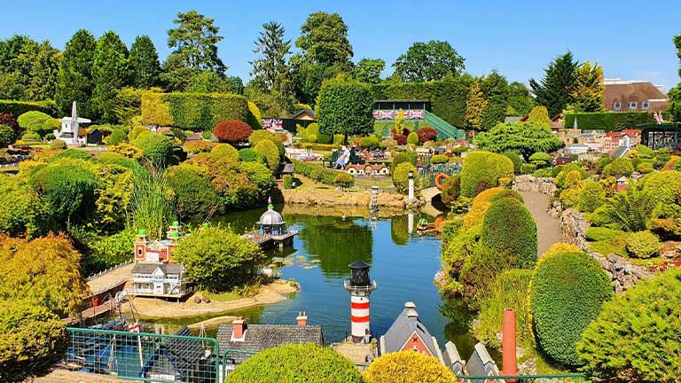 Looking out over the beautiful model village at Bekonscot Model Village in Buckinghamshire