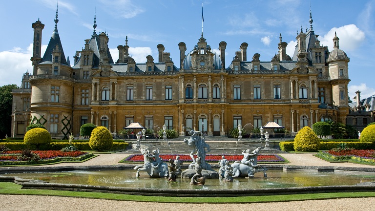 A view of Waddesdon Manor, a National-run country house near Brill in Buckinghamshire