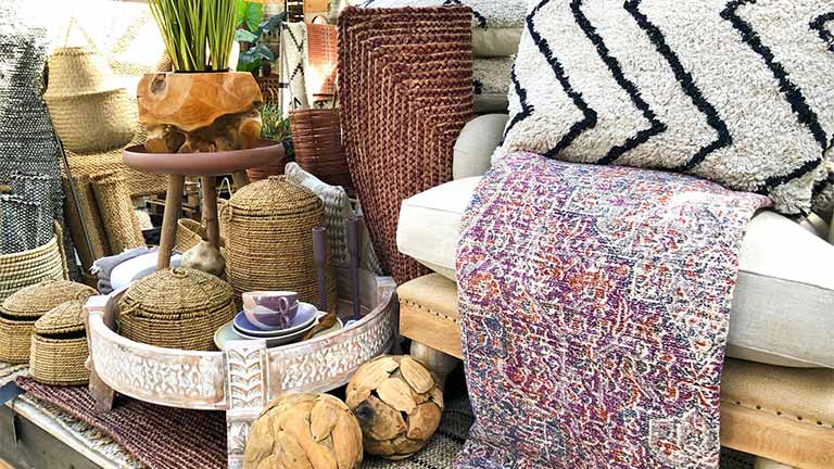 A selection of lovely soft furnishings and home décor at Flowerland in Marlow