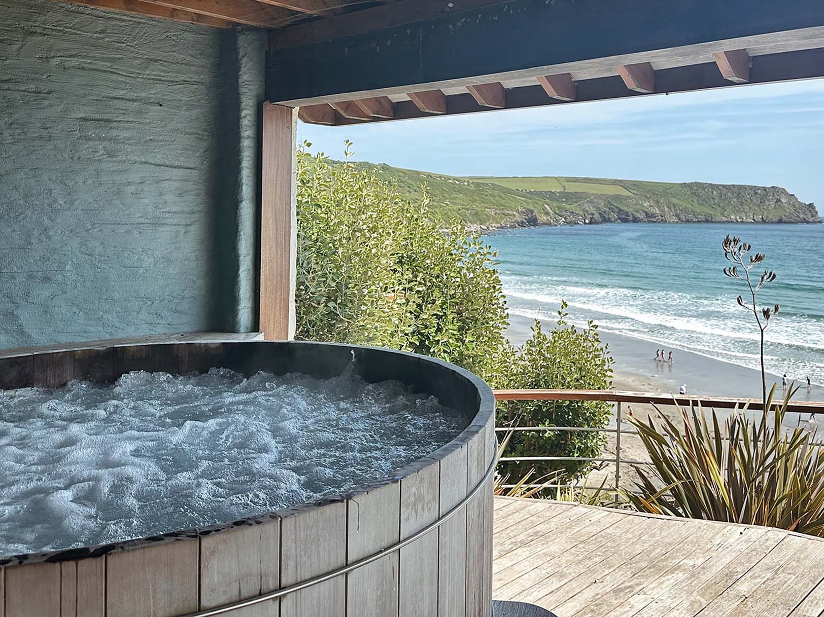 Views from the hot tub at Carne Bay Spa