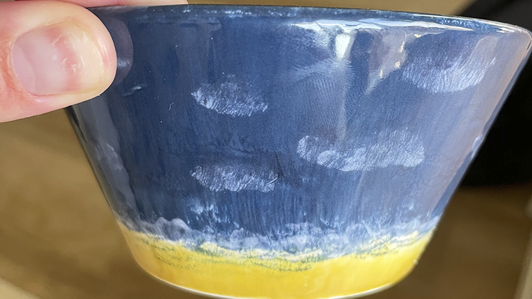 A beautiful bowl made by Annie Cowen at Star Glazers Pottery Painting Cafe in Falmouth
