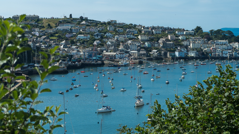 view of fowey from polruan on the hall walk