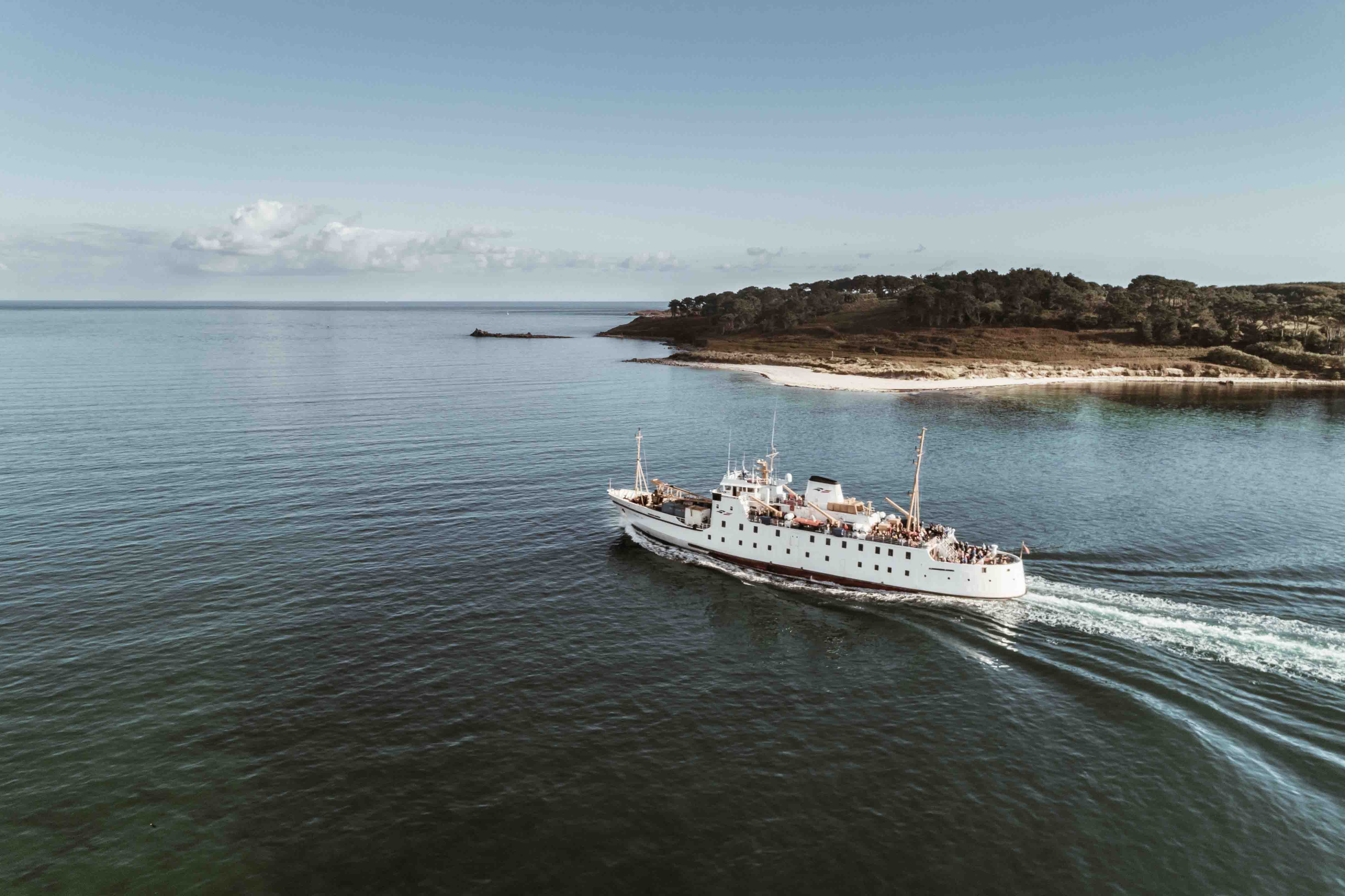 The Scillonian sailing from the Isles of Scilly