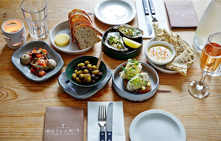 Tapas style bites at Outlaw's Fish Kitchen in Port Isaac - one of Cornwall's Michelin star restaurants