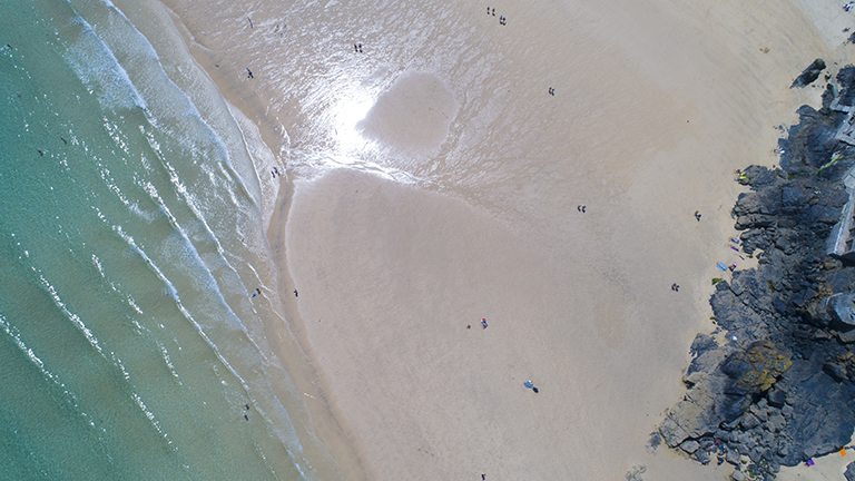 A stunning aerial shot of one of St Ives' beaches. There are lots of great walks in St Ives, including along the coast and inland. 