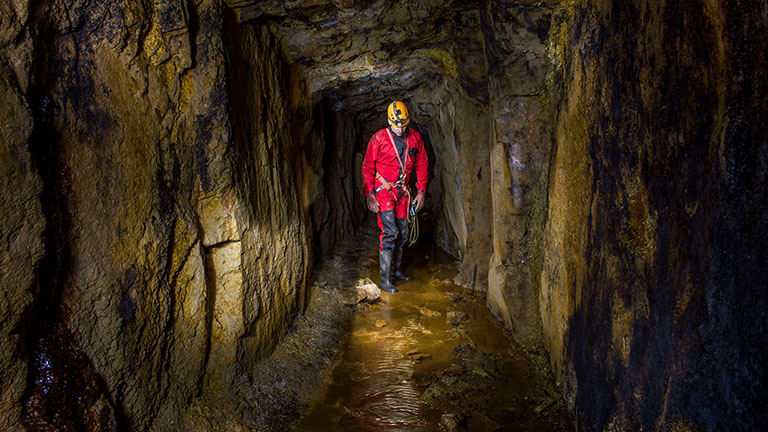 Underground tunnel exploration with Cornwall Underground Adventures
