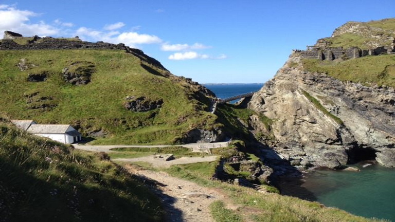 A view of Tintagel Island in North Cornwall, home of Tintagel Castle