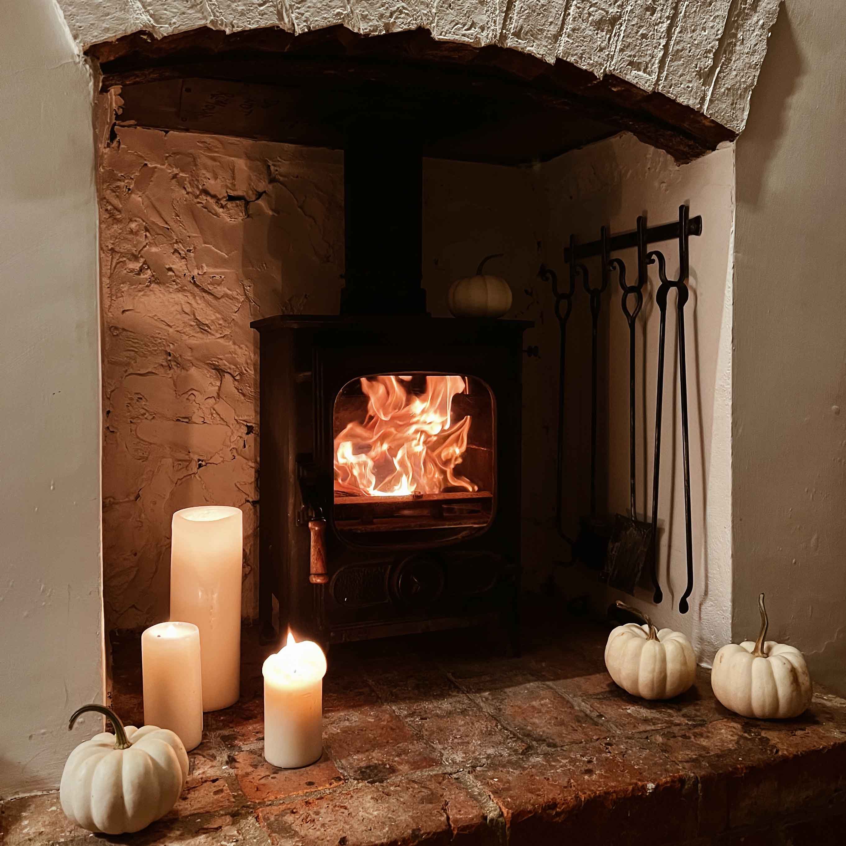Fireside moments at Bramble Cottage