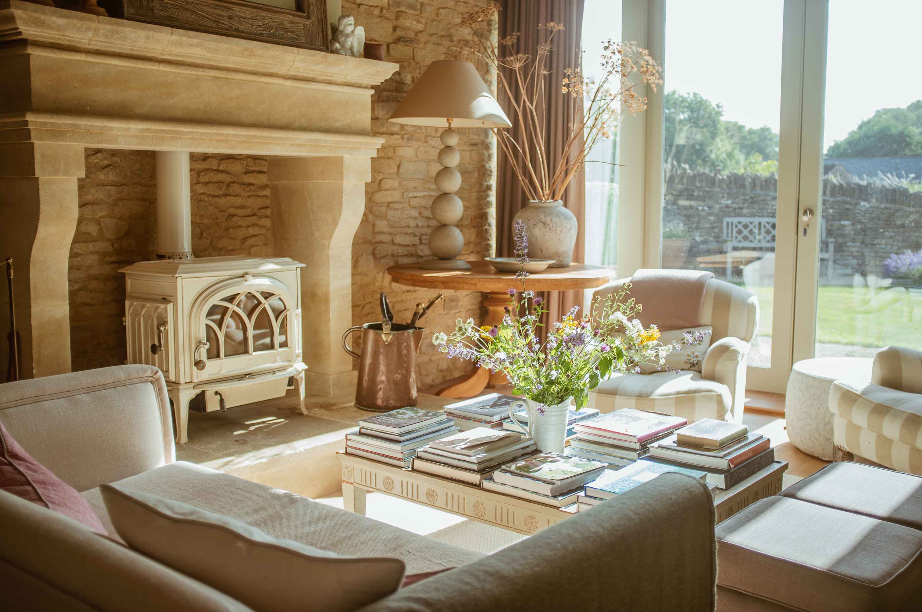 The picturesque reading room of Lavender bathed in natural light 