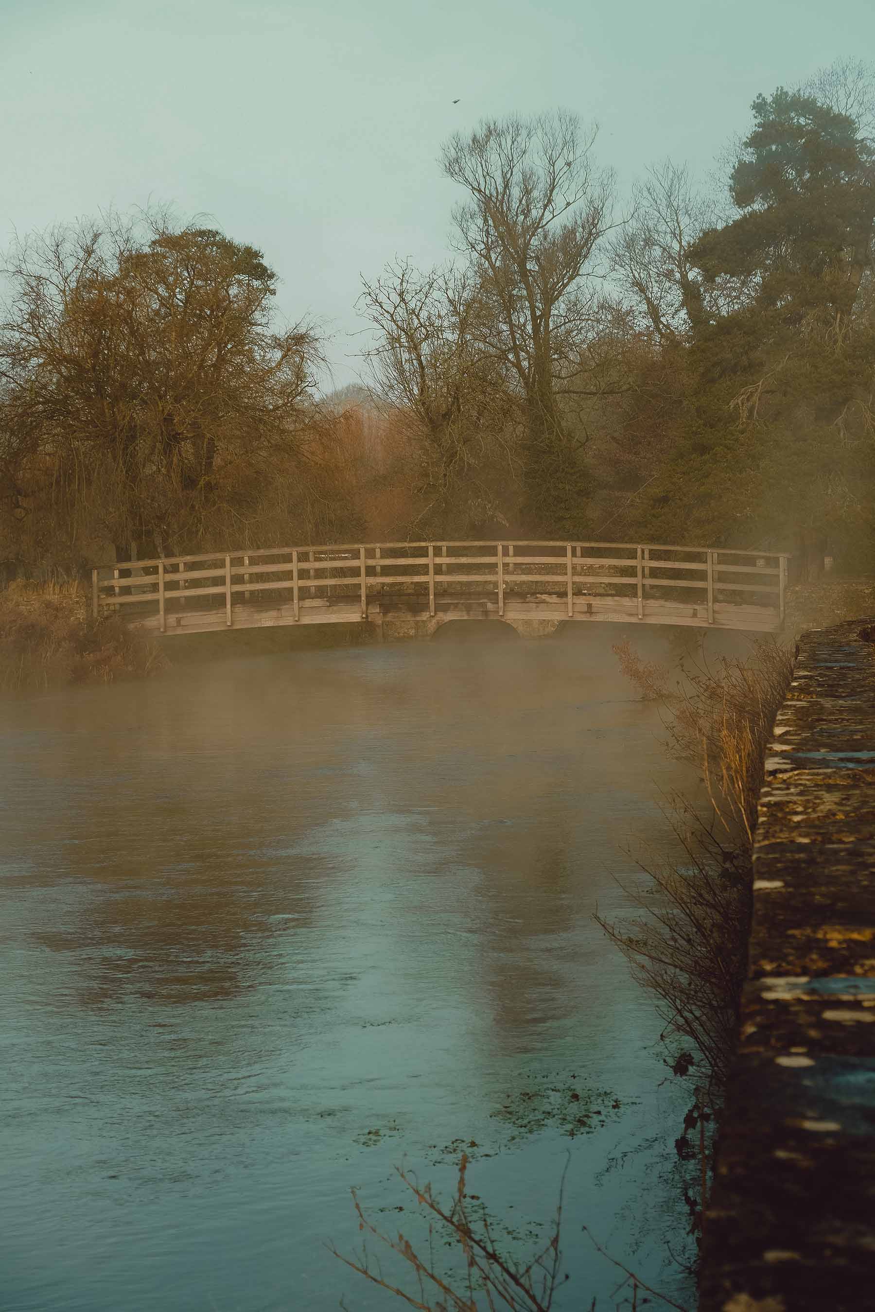 Misty river scenes in the Cotswolds