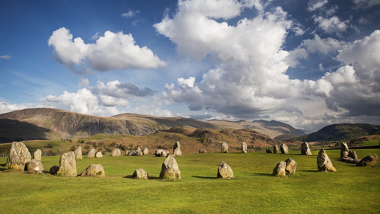 Castlerigg Stone Circle, a 4,000-year-old stone circle in the Lake District National Park