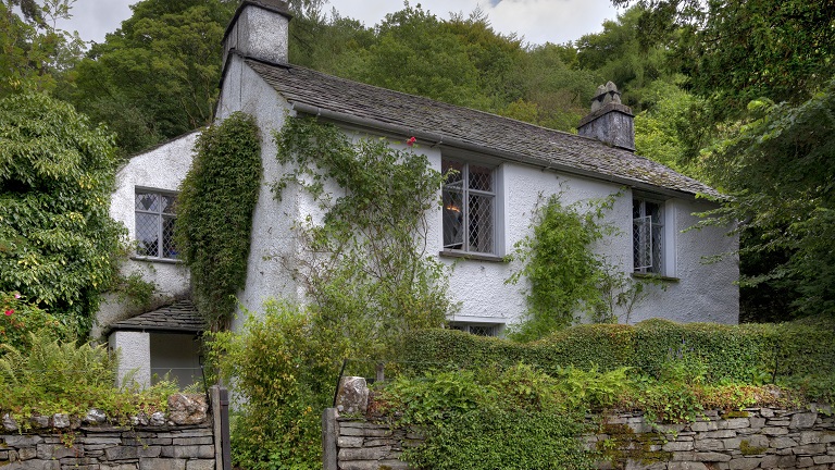Outside Dove Cottage in Grasmere, the former home of William Wordsworth 