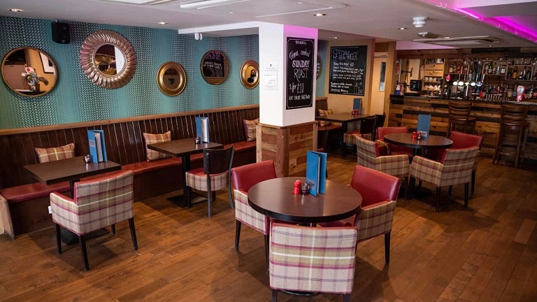 Inside the restaurant of Foundry34, a restaurant in the market town of Penrith in Cumbria