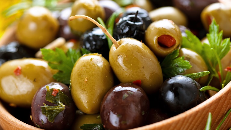 A bowl of olives, part of the tasty Spanish tapas served at La Casita in Penrith