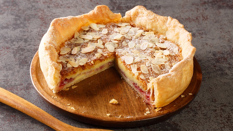 A Bakewell Pudding, the famous pudding that originates from Bakewell town and inspired the Bakewell tart