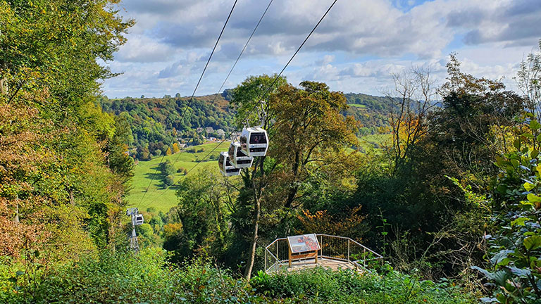 View point at the Heights of Abraham visitor attraction in Matlock in the Derbyshire Peak District