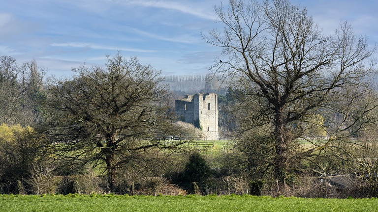 The remains of St Leonard's Tower near West Malling in Kent