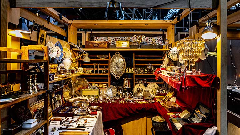 A variety of vintage and antique items at OId Spitalfields Market