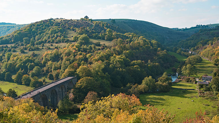 The Monsal Trail cutting across the Monsal Dale Viaduct - one of the highlights of the Monsal Trail