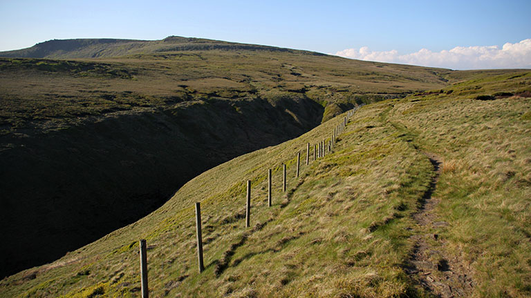 Footpath towards High Shelf Stones from Bleaklow in the Peak District