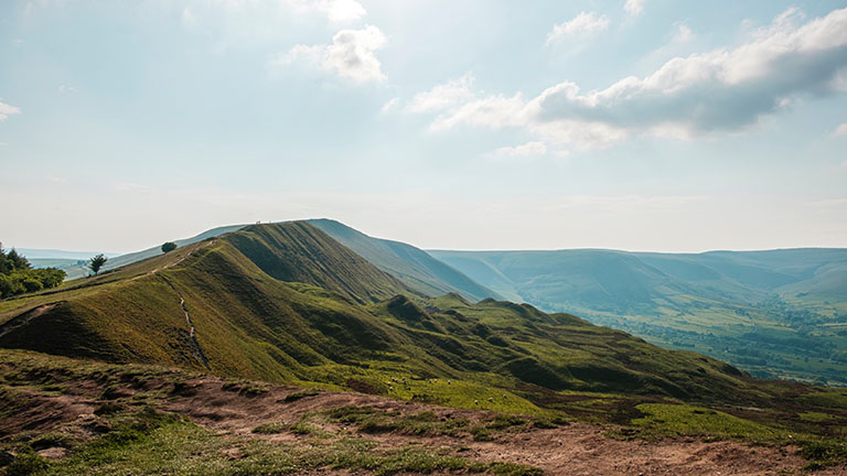 The top of Mam Tor in the Derbyshire Peak District 