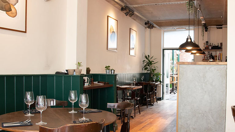 Inside the light-filled interiors of the Fish & Forest restaurant in York