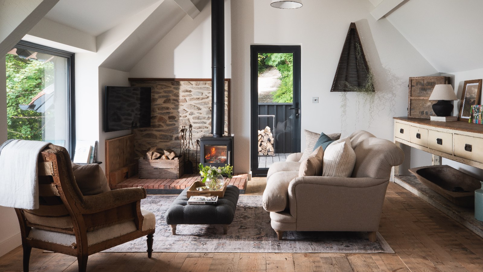 Rockton Mews living space with wood burner
