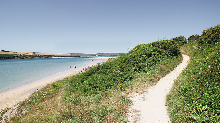 The South West Coast Path leading off from Trevone Bay