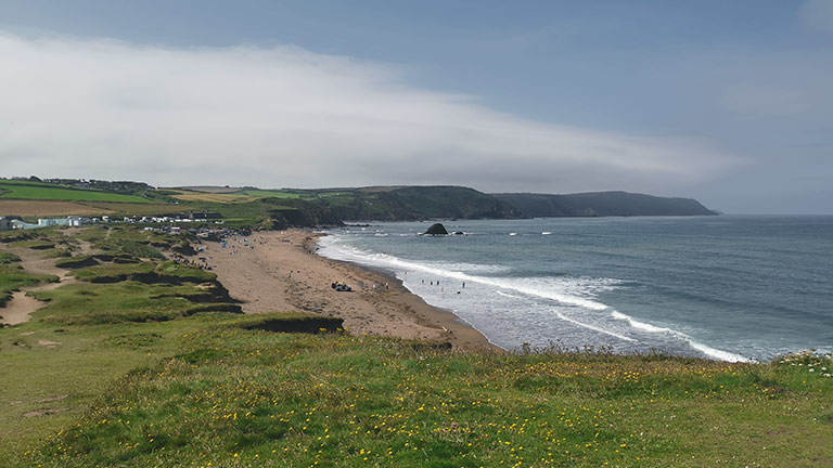 A golden section of Widemouth Bay near Bude, North Cornwall