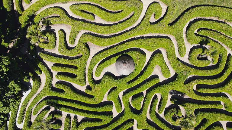 The maze at Glendurgan Garden near Helford