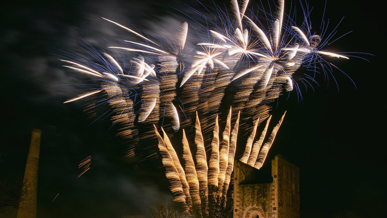 A fireworks display at Lappa Valley in Cornwall