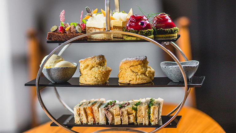 A beautifully presented afternoon tea by The Salutation Inn in Topsham