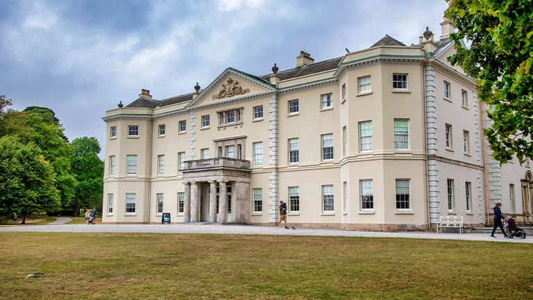 The grand and stately exterior and lawns at Saltram Estate in South Devon