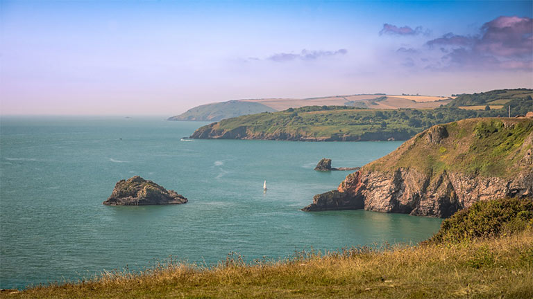 The beautiful cliffs and seas at Berry Head in South Devon