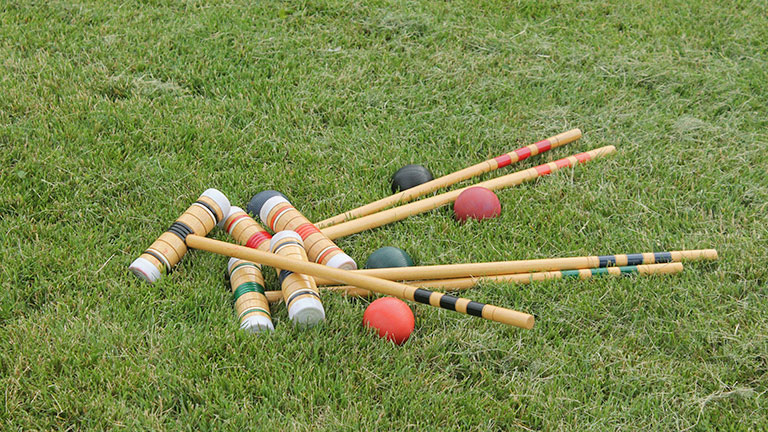 Croquet bats and balls