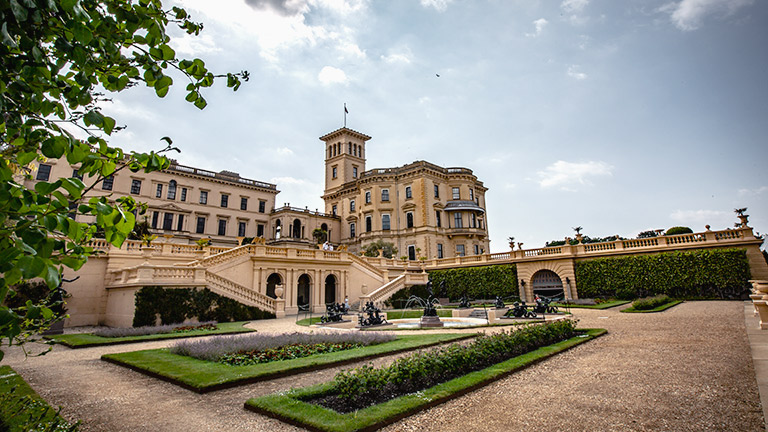 The beautiful gardens and forecourts of Osbourne House