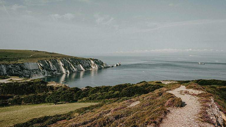 Views of the Needles from Headon Warren on the Isle of Wight