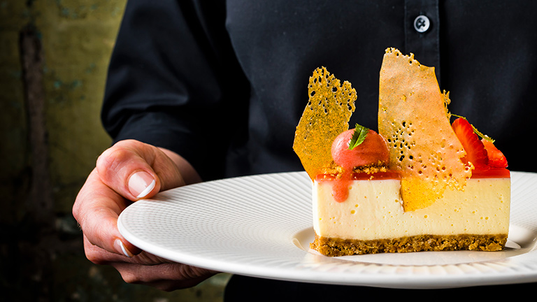 A delicious dessert served at the Old Stamp House in Ambleside | Credit Phil Rigby Photography