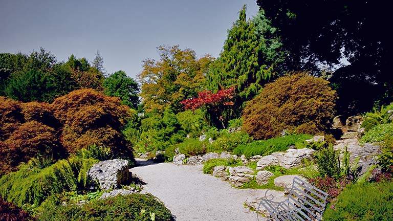 The picturesque floral gardens of Sizergh Castle in the Lake District