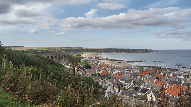 An aerial view of Cullen in Moray Speyside