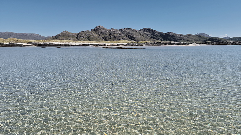 The turquoise seas of Sanna Bay in Scotland