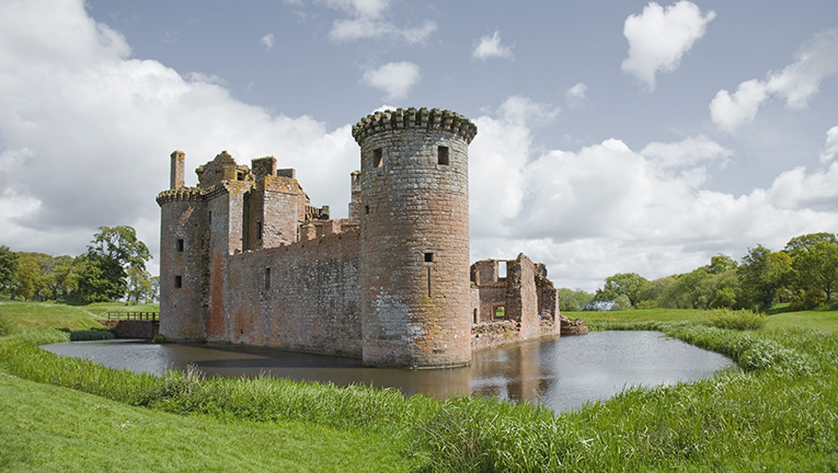 Caerlaverock Castle in Caerlaverock National Nature Reserve