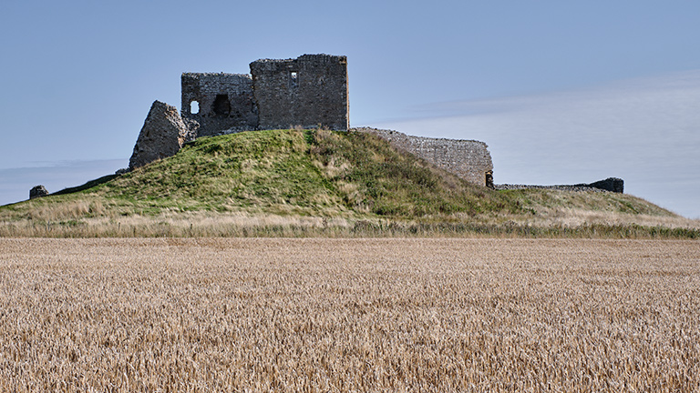 The motte and bailey Duffus Castle near Elgin