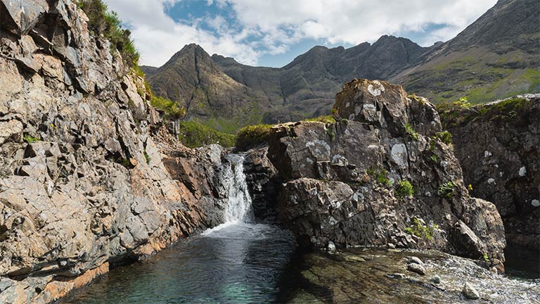 A view of the Isle of Skye's enchanting Fairy Pools