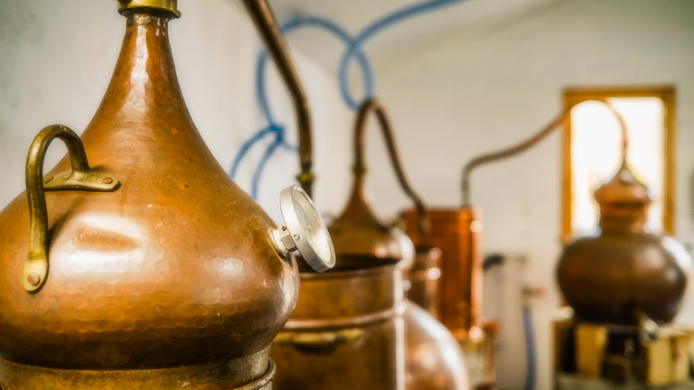 Distilling equipment at The Badachro Distillery