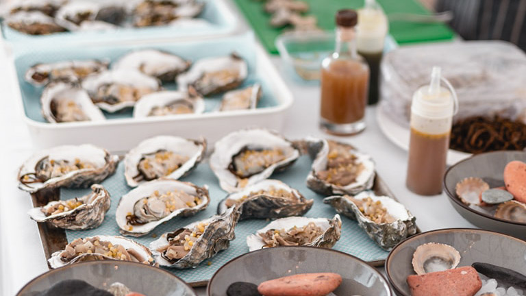 Fresh oysters at the Scottish Wild Food Festival