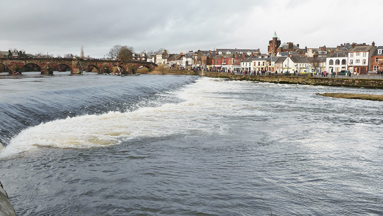 The market town of Dumfries in Scotland