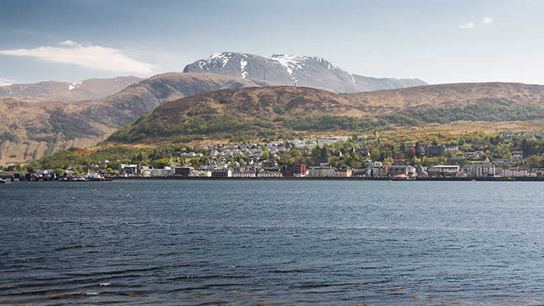 Waterside views of the west coast town of Fort William 