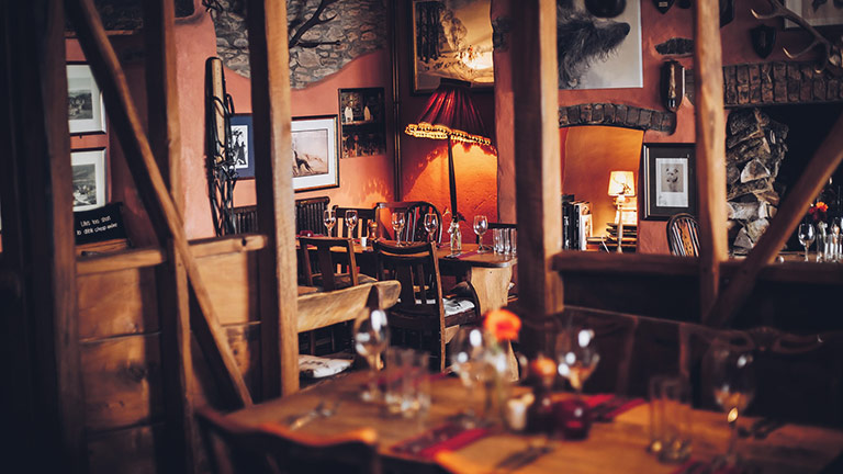 The ambient interiors of Woods pub in Somerset