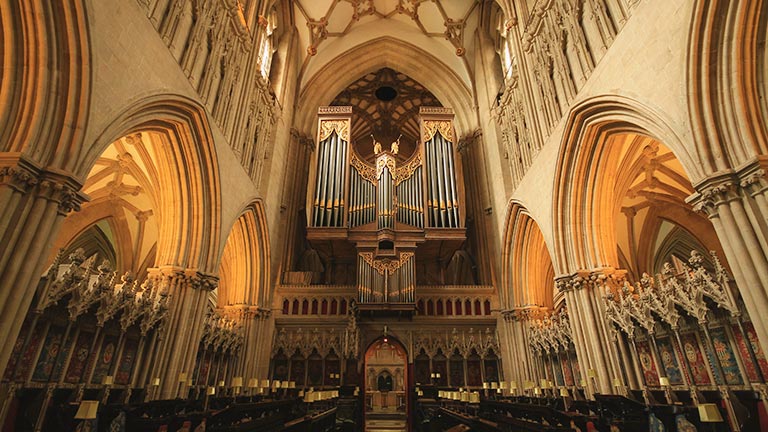 The stunning interiors of Wells Cathedral in Somerset
